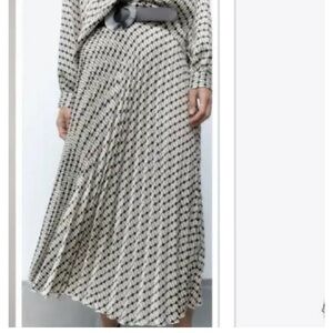 Zara Black and White Patterned Skirt